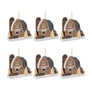 Melrose Glittered Barn Ornament (Set of 6)