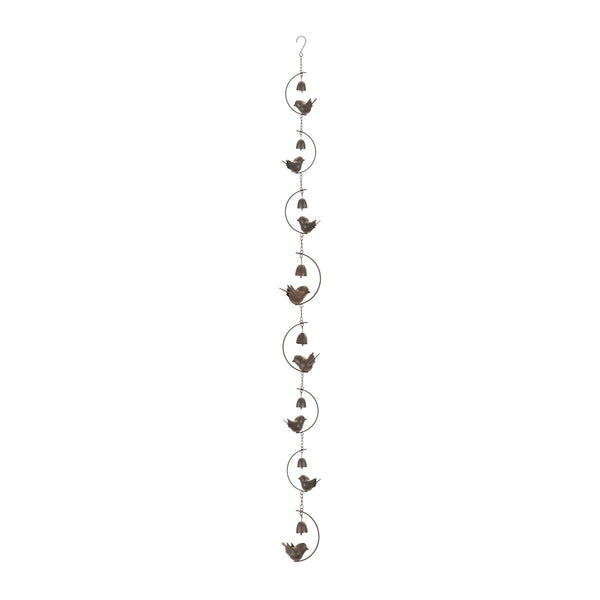 Bird and Bell Rain Chain 70"L