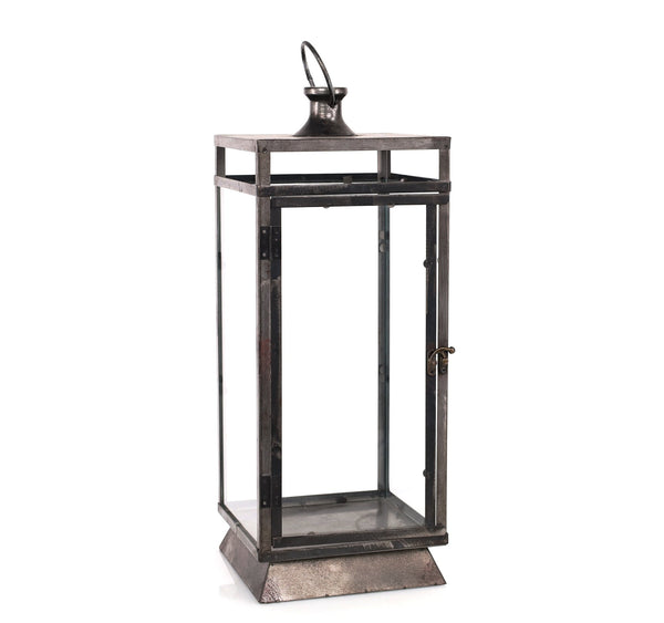 Melrose Black Metal Lantern 20.5"H Green Decorative