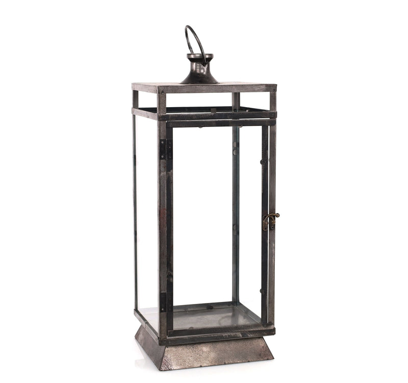 Melrose Black Metal Lantern 20.5"H Green Decorative