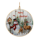Melrose Merry Christmas Woodland Disc Ornament (Set of 6)