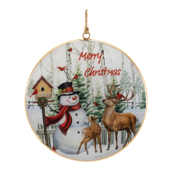 Melrose Merry Christmas Woodland Disc Ornament (Set of 6)