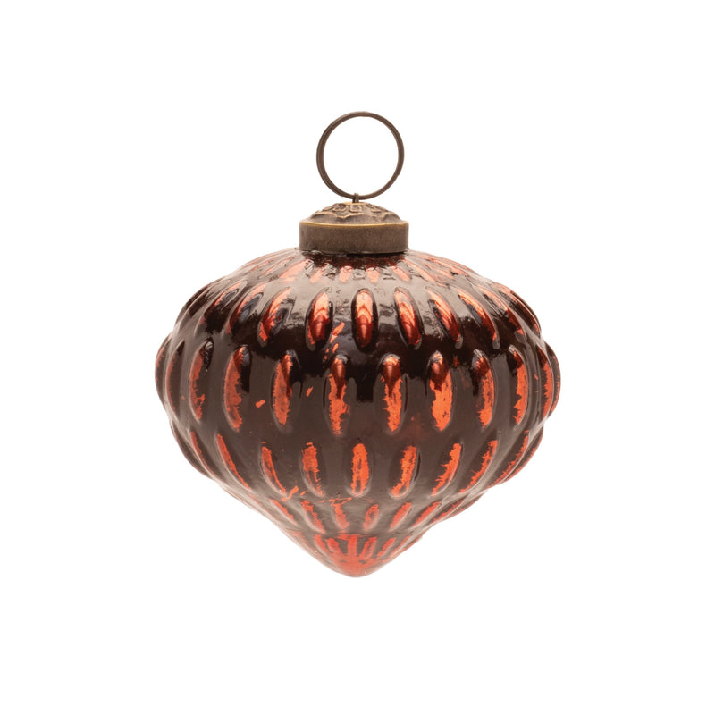 Melrose Textured Glass Tree and Onion Ornament (Set of 6)