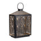 Melrose Forest Cut Metal Lantern with Gold Accent 16"H Rustic Black  Gold