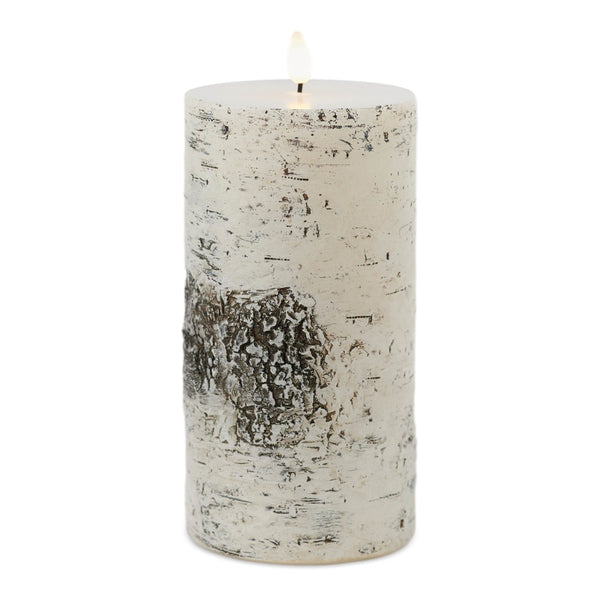 Melrose FIA Wick Birch Design Pillar Candle (Set of 2)