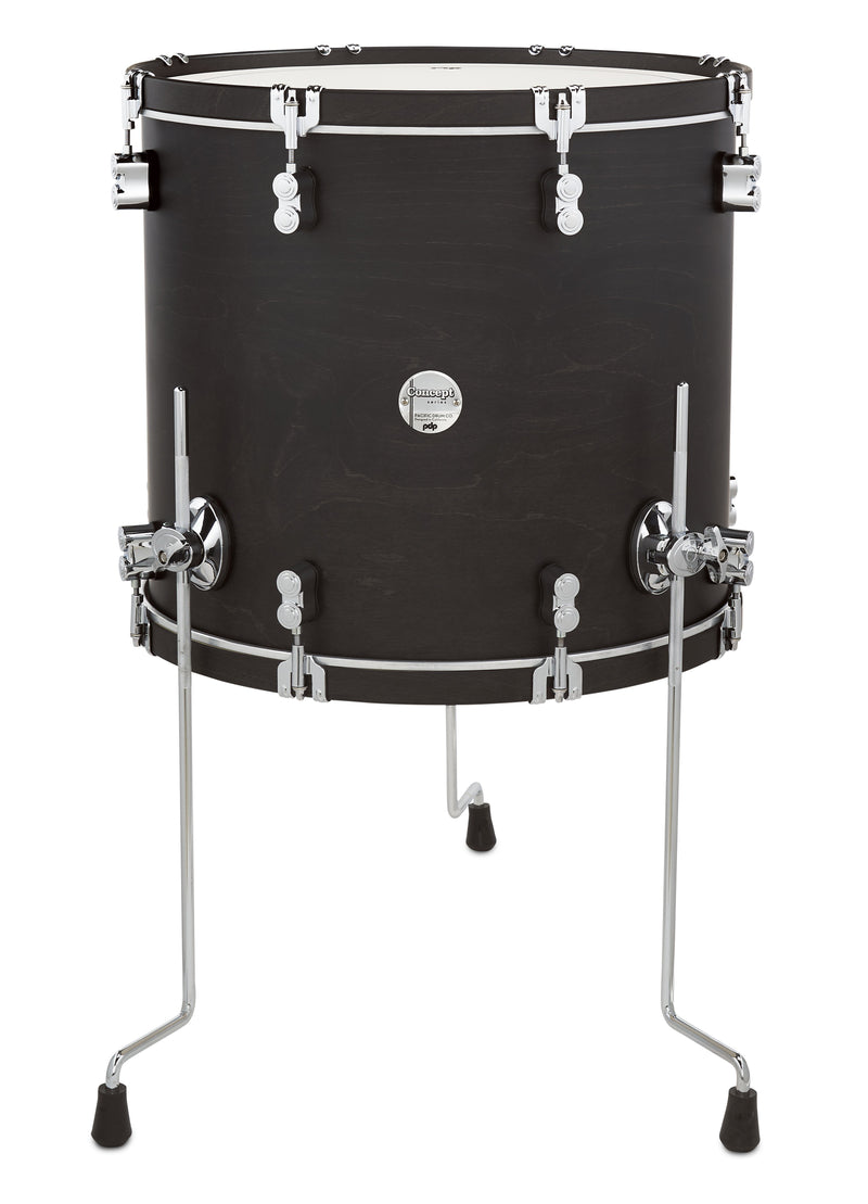 PDP Concept Classic 16x18 Floor Tom Ebony Stain Wood Hoops PDCC1618FTEE