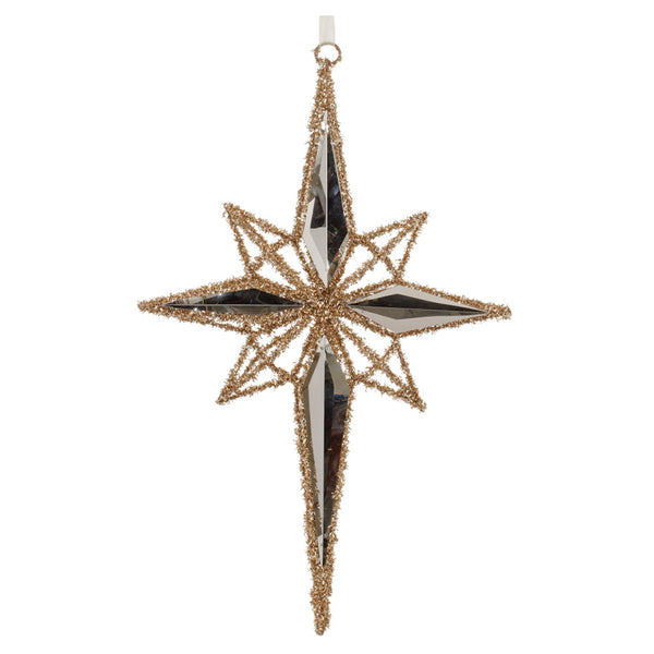 Melrose Gold Tinsel Star Ornament 19.5"H