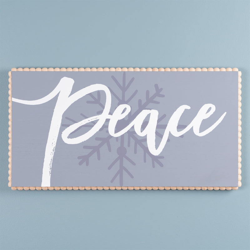Melrose Peace and Snowflake Sign 24"L