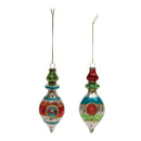 Multicolor Mercury Glass Reflector Drop Ornament (Set of 12)
