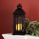 Melrose Black Metal Lantern with LED Candle (Set of 2)
