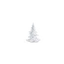 Melrose Flocked White Pine Tree with Carved Design (Set of 4)