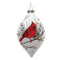 Melrose Glittered Glass Cardinal Ornament with Snow and Pine Filler (Set of 6)