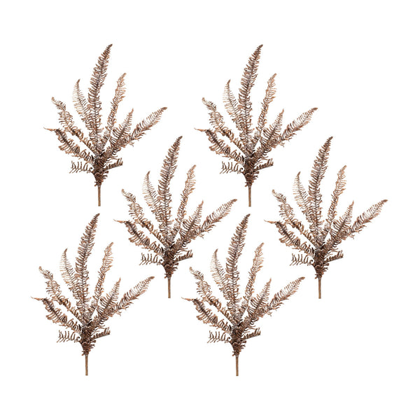 Melrose Icy Winter Fern Spray (Set of 6)