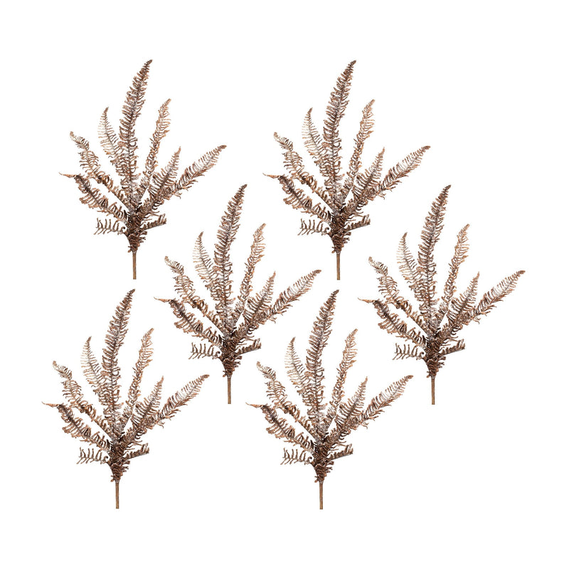 Melrose Icy Winter Fern Spray (Set of 6)