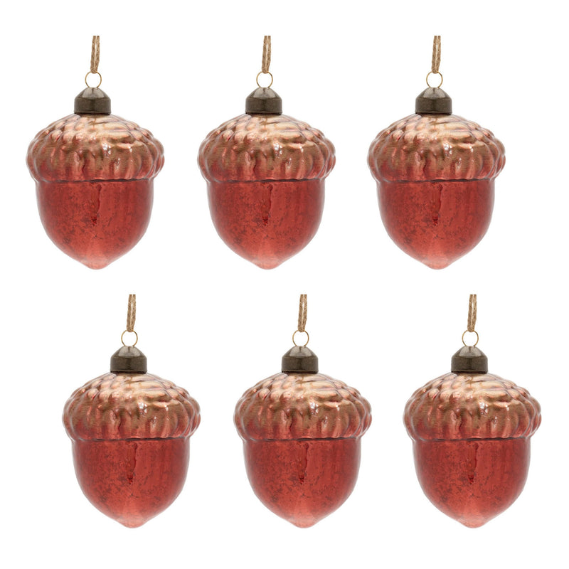 Melrose Mercury Glass Acorn Ornament (Set of 6)