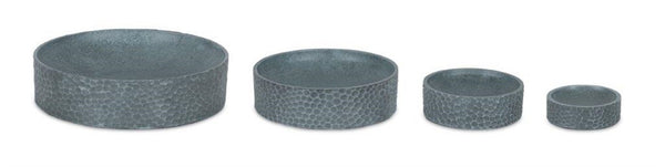 Melrose Round Hammered Stone Planter Set of 4 Planter