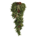 Melrose Mixed Pine Juniper and Pincone Wall Swag 32"H