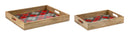 Melrose Plaid Wooden Tray (Set of 2)