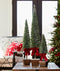 Melrose PVC Bottle Brush Design Pine Tree Decor with Bow (Set of 3)