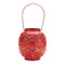 Melrose Punched Metal Candle Lantern 8"H Industrial Red