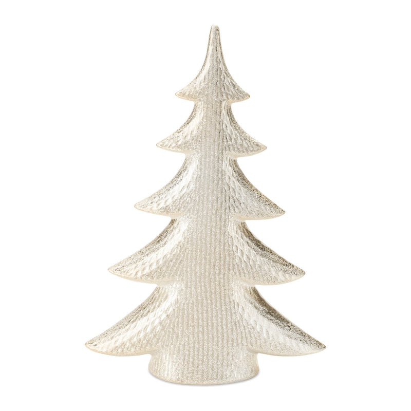 Melrose Porcelain Shimmer Pine Tree (Set of 2)