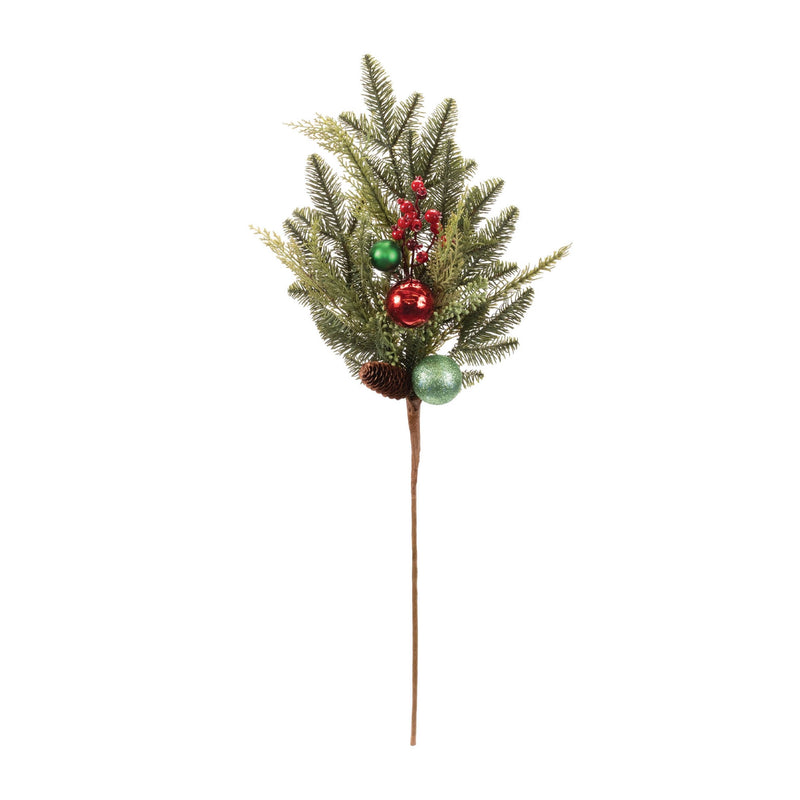 Melrose Pine and Ball Ornament Spray (Set of 2)