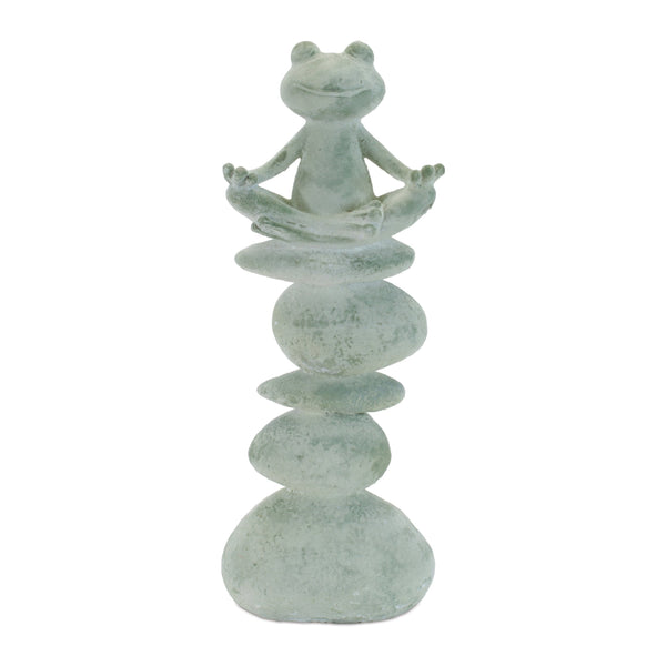 Melrose Yoga Frog on Rock Stack Statue (Set of 4)