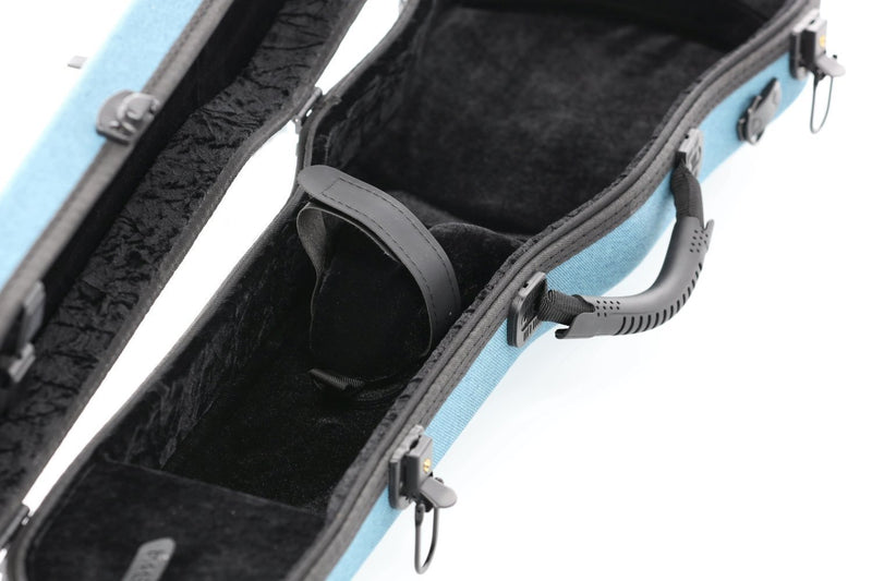 GEWA Bio-A Shaped 4/4 Violin Case - Blue w/ Backpack Straps New Open Box