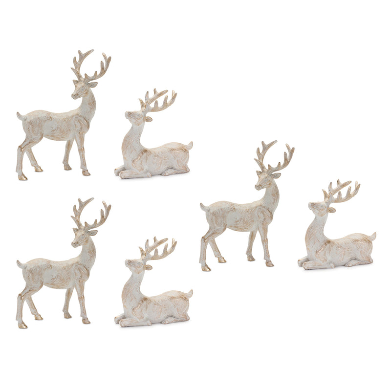 Melrose Brushed Gold Holiday Deer Figurine (Set of 6)