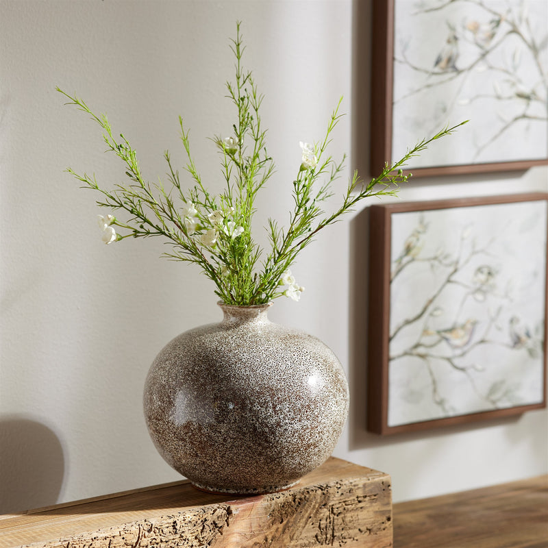 Melrose Speckled Ceramic Bottle Vase (Set of 2)