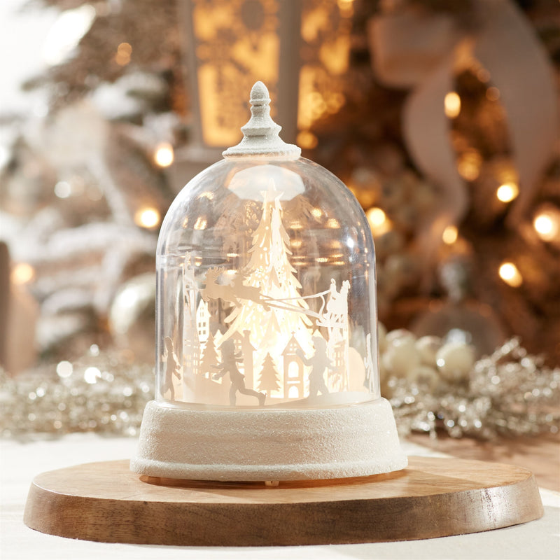 Melrose LED Rotating Santa's Sleigh Globe 8.5"H