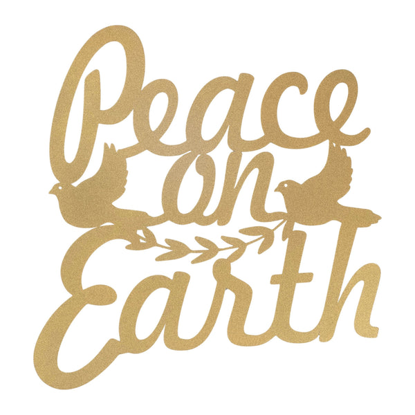 Melrose Cut Metal Peace on Earth Plaque 15.5"H