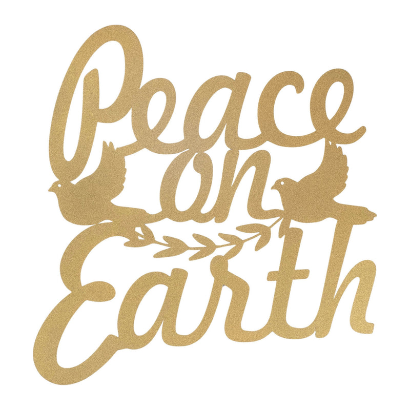 Melrose Cut Metal Peace on Earth Plaque 15.5"H