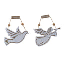 Melrose Wood Dove and Angel Sentiment Ornament (Set of 6)