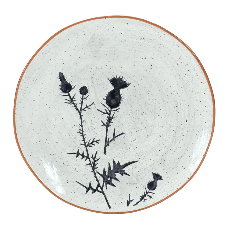 Melrose Rustic Thistle Etched Plate with Speckled Finish (Set of 4)
