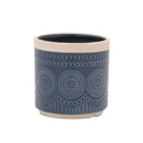 Melrose Ceramic Mandala Pattern Planter Set of 2 Planter, Ceramic