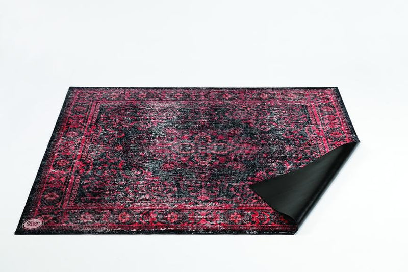 Drum N Base Vintage Persian Style Drum Rug – Black Red, 5.34' x 4.65'