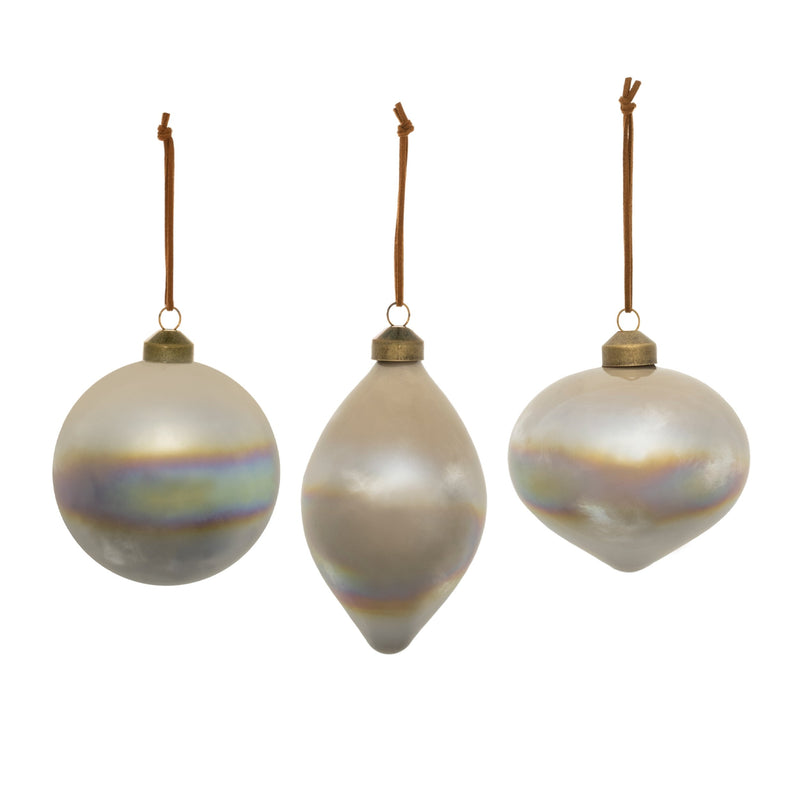 Melrose Cloudy Iridescent Glass Ornament (Set of 6)