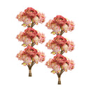 Melrose Coral Pink Peony and Hydrangea Flower Bouquet (Set of 6)