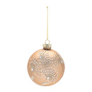 Melrose Champagne Floral Glass Ball Ornaments – Set of 12