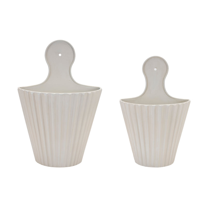 Melrose Ribbed Metal Wall Pocket, Metal