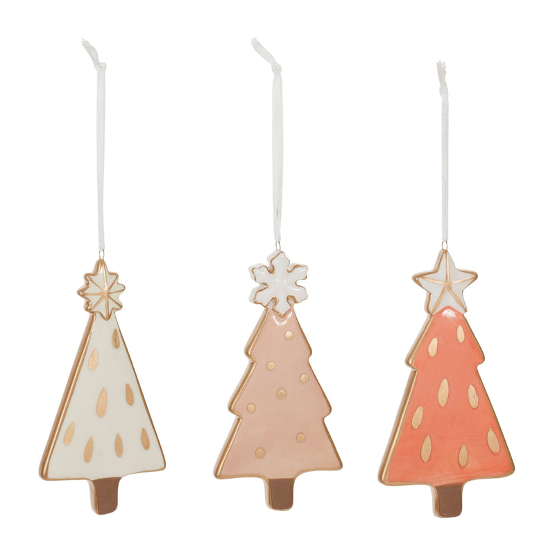 Melrose Ceramic Pine Tree Ornament (Set of 6)