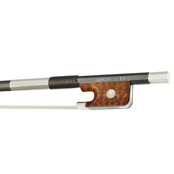 Arcus T4 Round Carbon Stick Cello Bow w/ Snakewood Frog & Stainless Steel