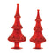 Melrose Red Beaded Glass Holiday Tree (Set of 2)