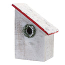 Melrose Flocked Wood Birdhouse with Wreath Accent (Set of 4)