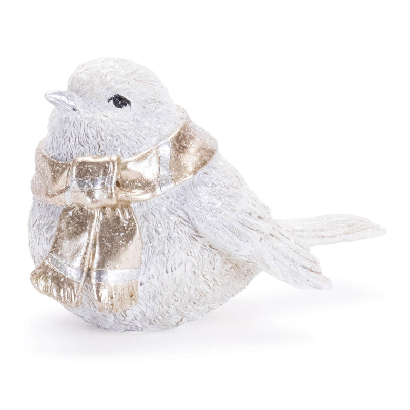 Melrose Glittered Winter Bird with Scarf (Set of 6)