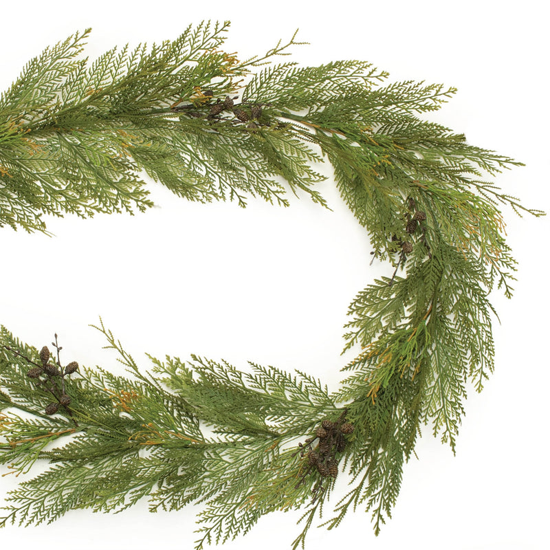 Melrose Cedar and Mini Pinecone Garland 6'L
