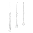 Melrose Clear Beaded Glass Icicle Drop Ornament (Set of 12)