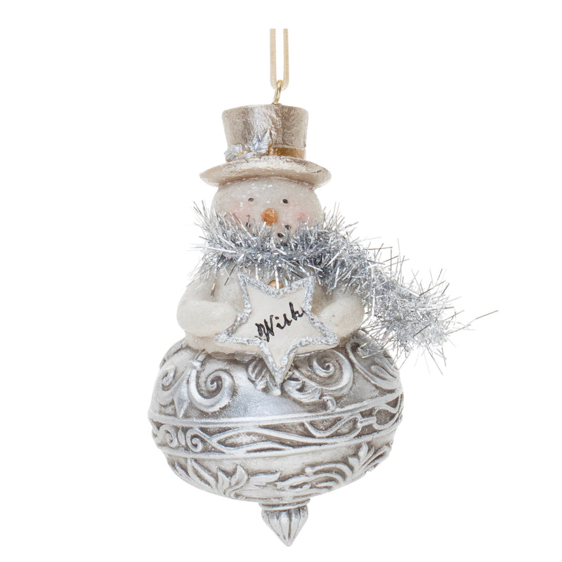 Melrose Ornate Santa and Snowman Finial Ornament (Set of 6)