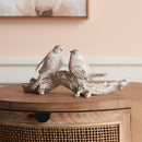 Melrose White Washed Birds on Branch Figurine 9.5"L Multicolor Decor